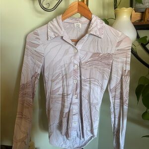 Wilfred Minimalist Print Long-sleeve Button-up